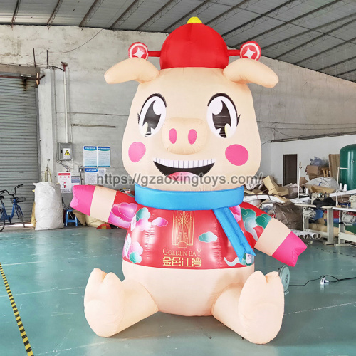 Inflatable Pig Cartoon For Advertising Decoration