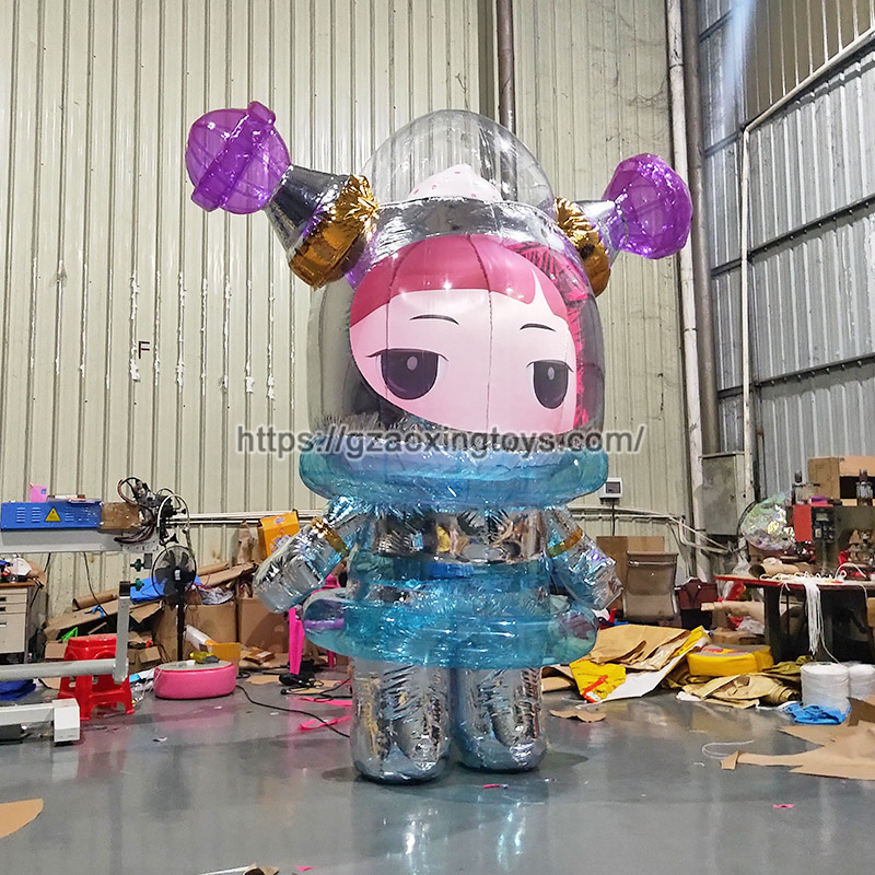 Inflatable Mirror Girl Astronaut For Advertising Decoration