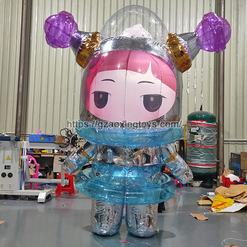 Inflatable Mirror Girl Astronaut For Advertising Decoration