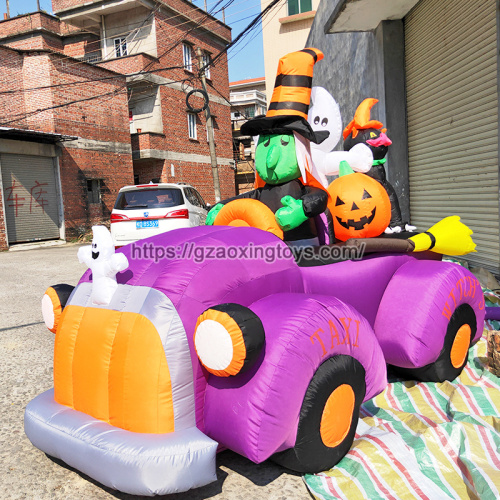 Halloween Decoration Inflatable Witch's Car