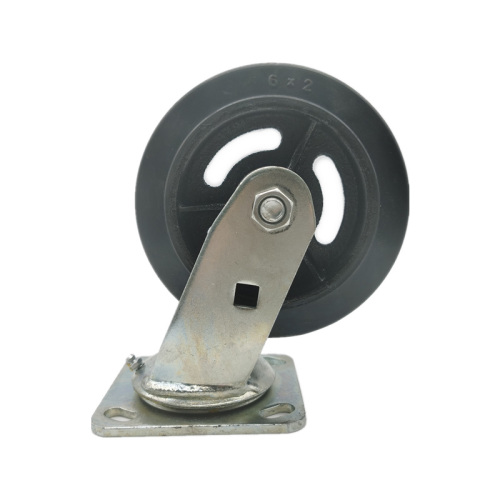 6"x2" Mold Rubber on Iron Core Swivel Caster