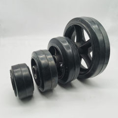Dumpster Rubber on Iron Core Wheel