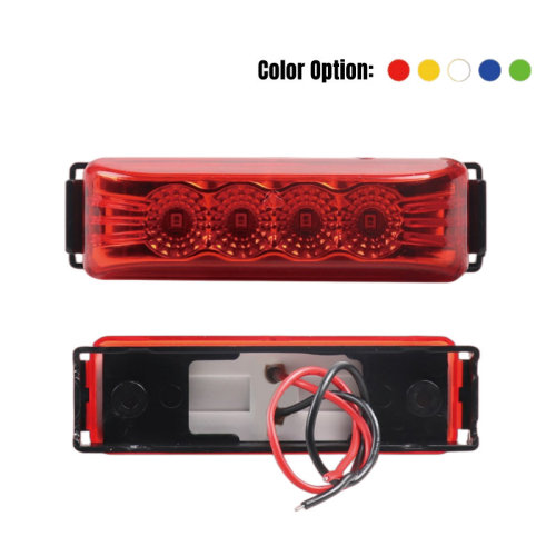 4"x1.2" Side Marker Light with Mounting Base (4 LEDs)