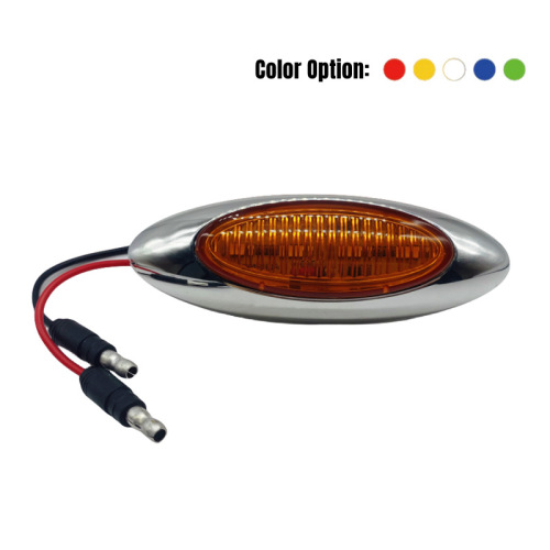 2.6"x1" Side Marker Light with Steel Flange and Connector Plugs (4 LEDs)