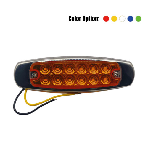 4-3/8"x1.25" Side Marker Light with Steel Flange (12 LEDs)