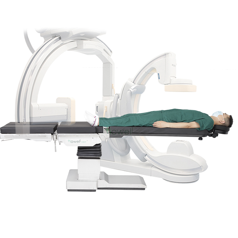 Mesa de cirugía de brazo en G Mesa de operaciones de fibra de carbono radiotransparente de rayos X