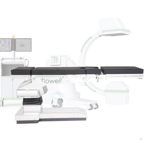 Mesa de cirurgia de braço G de 5 seções Mesa de cirurgia ortopédica transparente compatível com braço em C