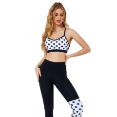 2PCS customised Set Sports Suit Women Crop Tops And High Waisted Tummy Control Sports Leggings Gym Clothing