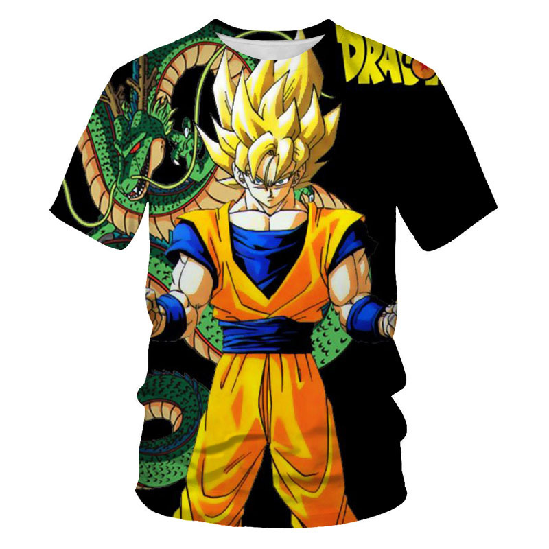 Anime T shirt Custom Pattern Logo Cartoon Character Goku Men's Full Dye Sublimation T-Shirt Fashion 3D Printed T Shirt