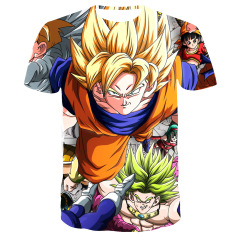 Anime T shirt Custom Pattern Logo Cartoon Character Goku Men's Full Dye Sublimation T-Shirt Fashion 3D Printed T Shirt