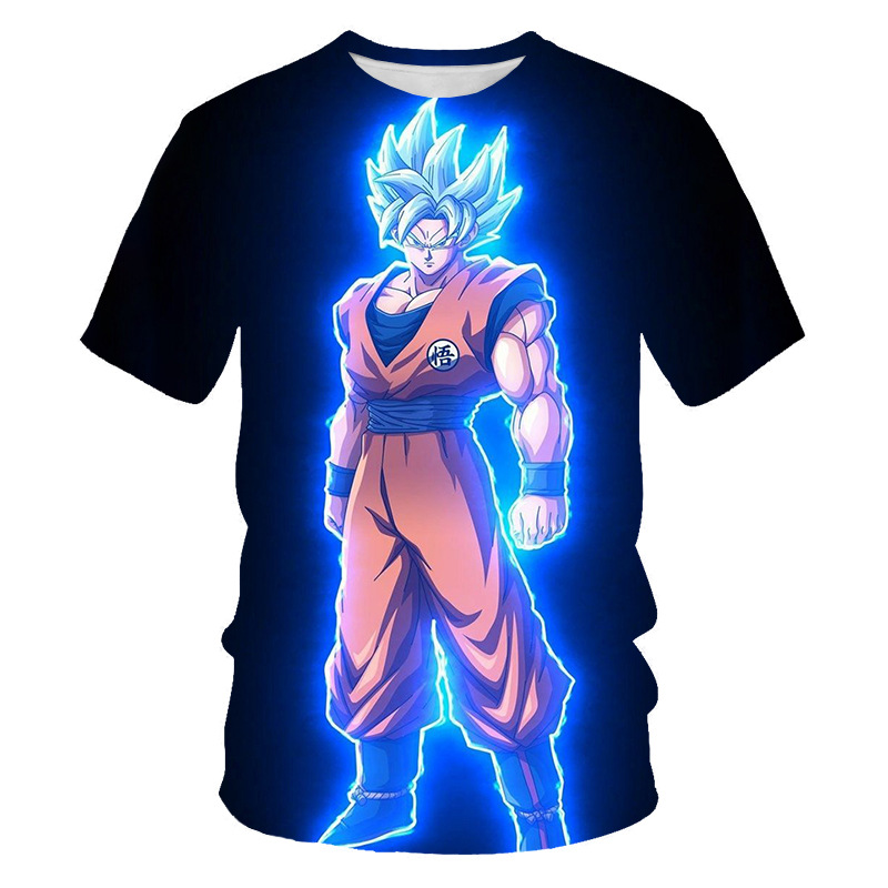 Anime T shirt Custom Pattern Logo Cartoon Character Goku Men's Full Dye Sublimation T-Shirt Fashion 3D Printed T Shirt