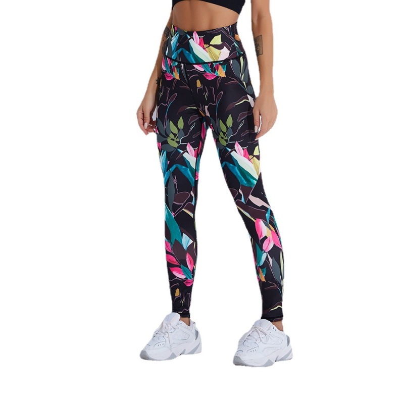 92% polyester 8% spandex yoga waist milk silk soft brushed digital print custom womens yoga leggings