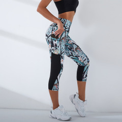 Custom Sublimation Yoga Sports Leggings For Women Tight Printed Compression Leggings Capri