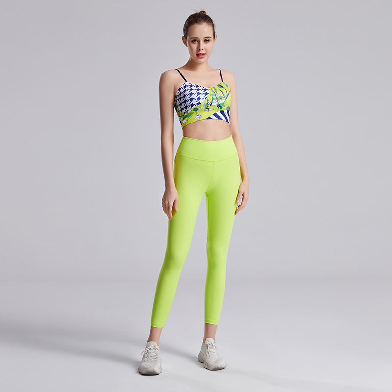 Custom Sublimation Yoga Set Wear Women High Impact Workout Gym Athletic Sports Bra Two Piece Set Women Clothing