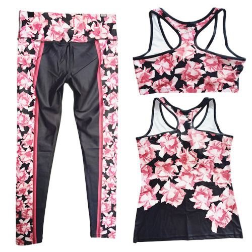 New design floral printed yoga pants set quick-drying sports bra leggings fitness yoga clothing suit women