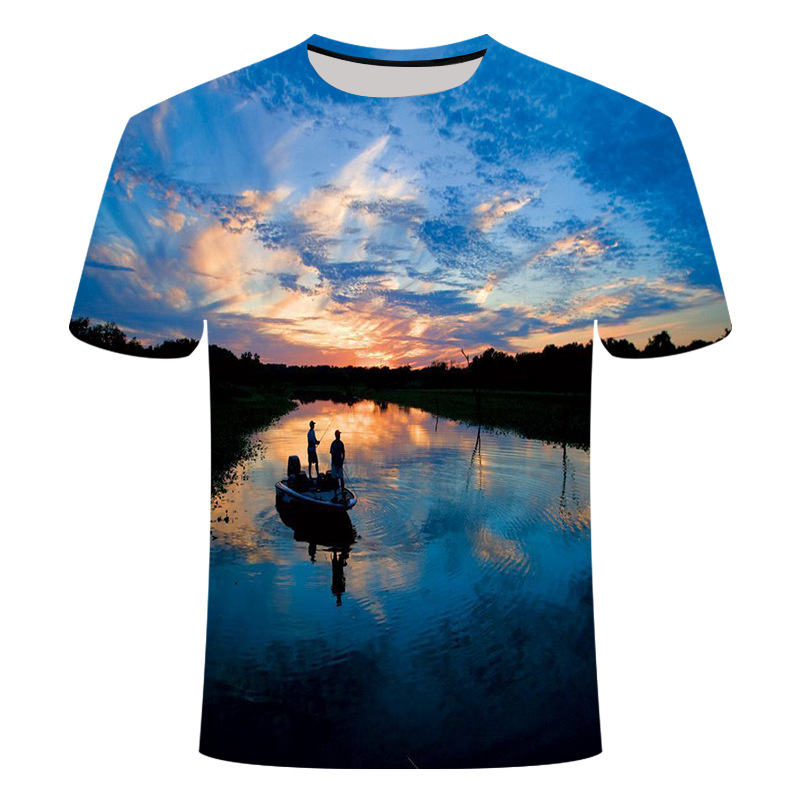 Sbart Fishing Shirts UV Protection Quick Dry Custom Fishing Wear Sublimation Printed Short Sleeve Fishing Shirts For Men