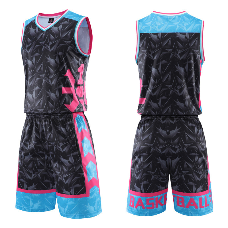 Wholesale customized sublimation basketball uniform basketball suit adult children's wear men's printed number team uniform