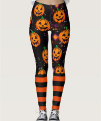 2022 New Products Autumn Halloween Theme New Printed Sports Yoga Leggings Women Pumpkin Halloween Leggings