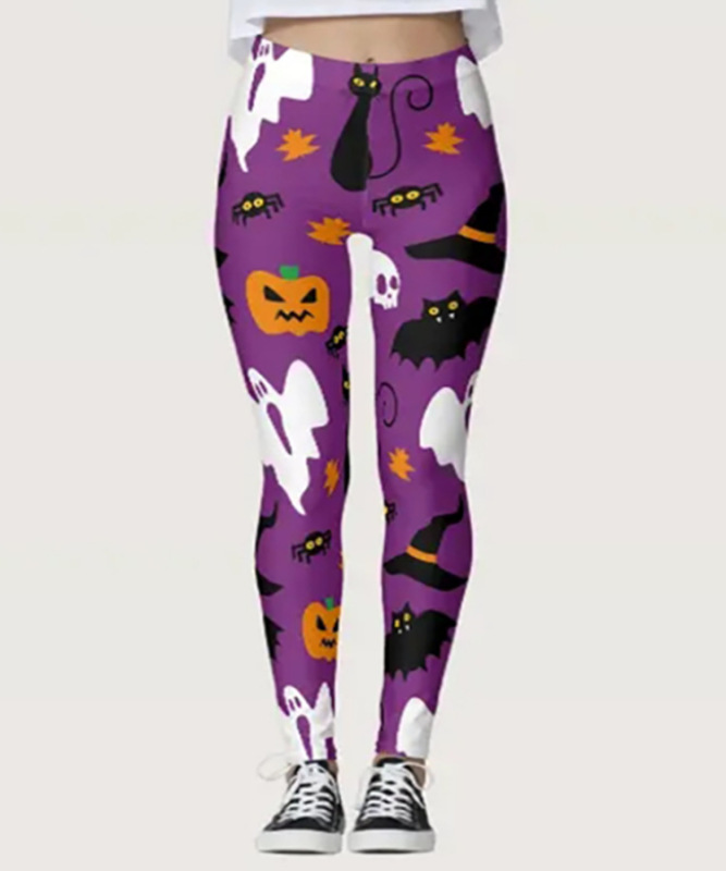 2022 New Products Autumn Halloween Theme New Printed Sports Yoga Leggings Women Pumpkin Halloween Leggings