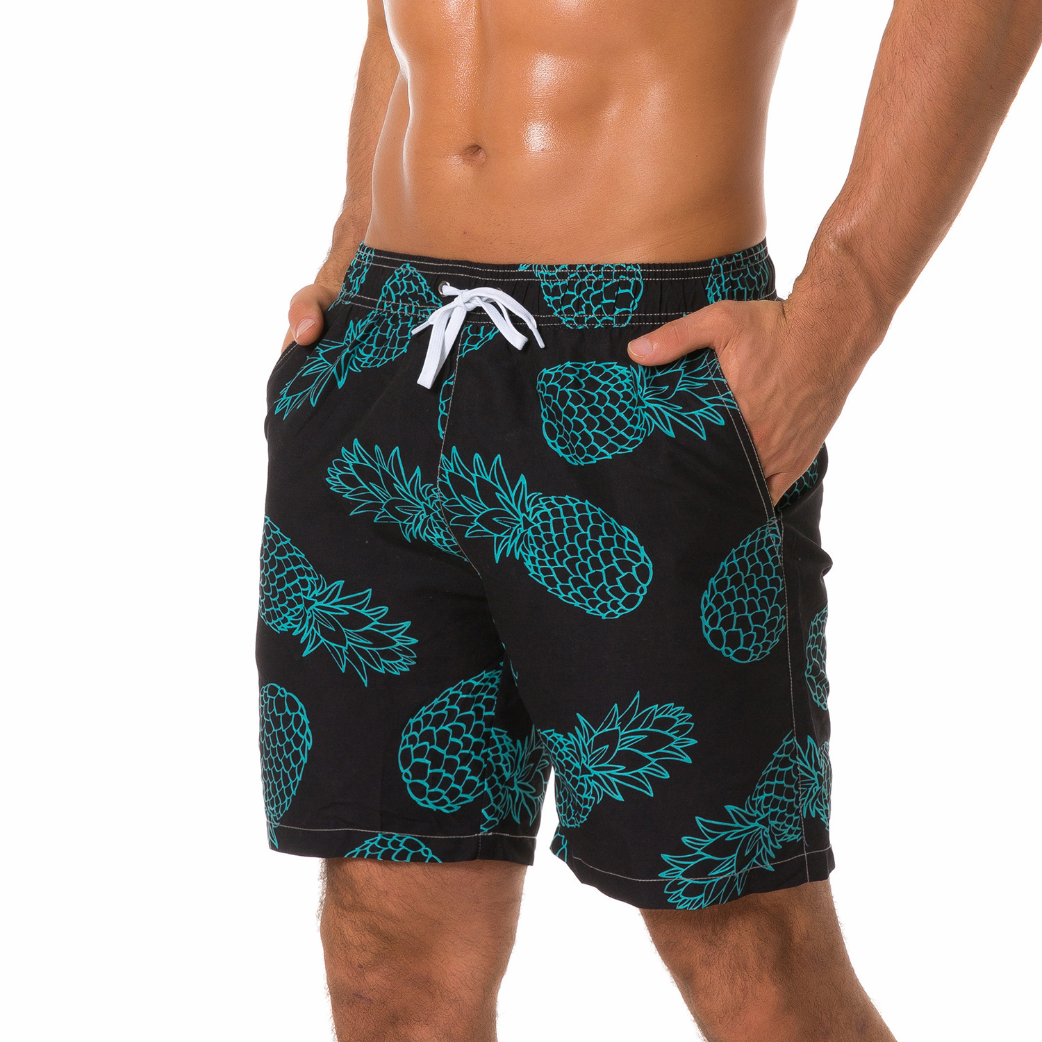 High Quality Quick Dry Recycled Polyester Custom Pattern Men's Surf Board Short, Swim Trunk with Custom Logo