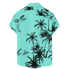 Button Up Hawaiian Tropical Print Stretch Anti-Pilling Men's Plus Size Shirt