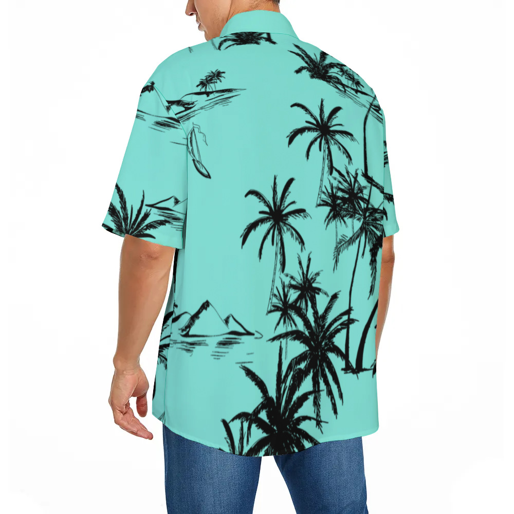 Button Up Hawaiian Tropical Print Stretch Anti-Pilling Men's Plus Size Shirt