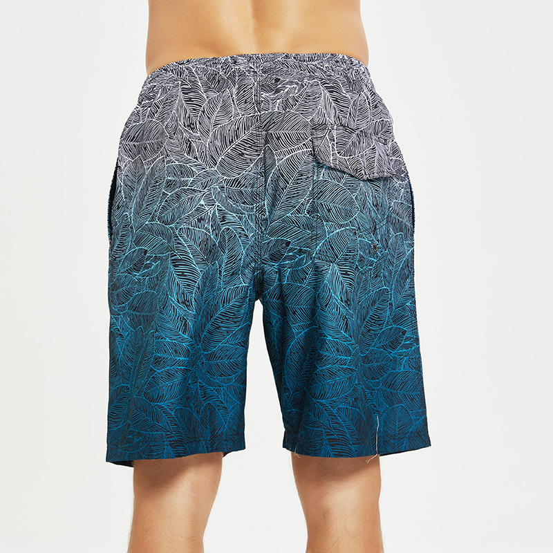 Quick-drying shorts beach surfing gradient color beach shorts men's swimming trunks