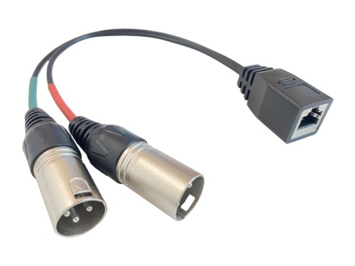 Lodalink RJ45 Female to Dual XLR Male Audio Adapter