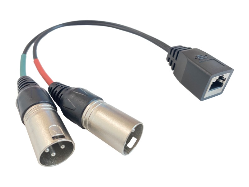 Lodalink RJ45 Female to Dual XLR Male Audio Adapter