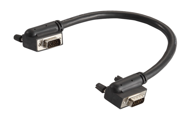 Lodalink HD15 VGA Male to Male Monitor Cable with 90°downward-angled male connector