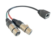 Lodalink RJ45 Female to Dual XLR Female Audio Adapter