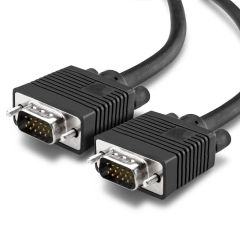 Lodalink 1m-25m HD15 VGA Male to VGA Male Monitor Cable with Ferrite Core, Black