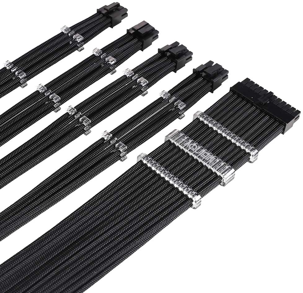 18AWG PSU Cable Extension Sleeved Custom Power Supply Braided with Combs kit for ATX CPU GPU Modular