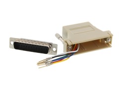 Lodalink DB25 Male to RJ45 Serial Modular Adapter Kit - Beige, UL Approved