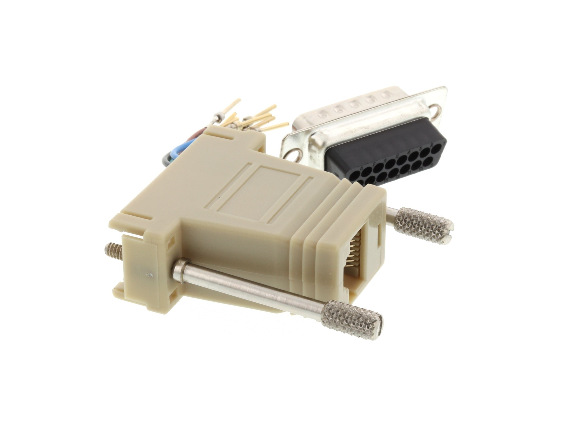 Lodalink DB15 Male to RJ45 Modular Serial Adapter Kit - Black, UL Approved