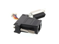 Lodalink DB15 Female to RJ45 Modular Serial Adapter Kit - Black, UL Approved