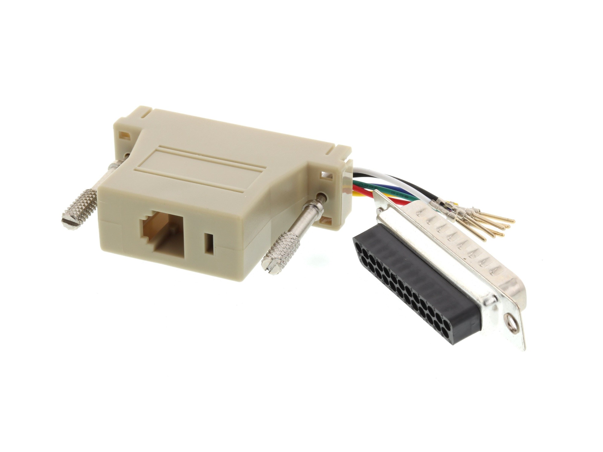 Lodalink DB25 Male to RJ45 Serial Modular Adapter Kit - Beige, UL Approved