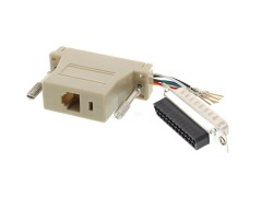 Lodalink DB25 Male to RJ45 Serial Modular Adapter Kit - Beige, UL Approved