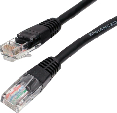 Lodalink Cat5e Molded Solid Unshielded (UTP) Ethernet Network Patch Cable - Black