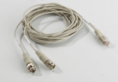 Lodalink RJ45 Ethernet to dual BNC 75 ohm Cisco Cable, Black