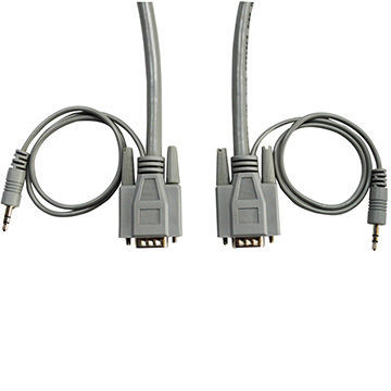 LODALINK VGA + 3.5MM to VGA + 3.5MM Stereo Audio A/V KVM Cable, UL Approved