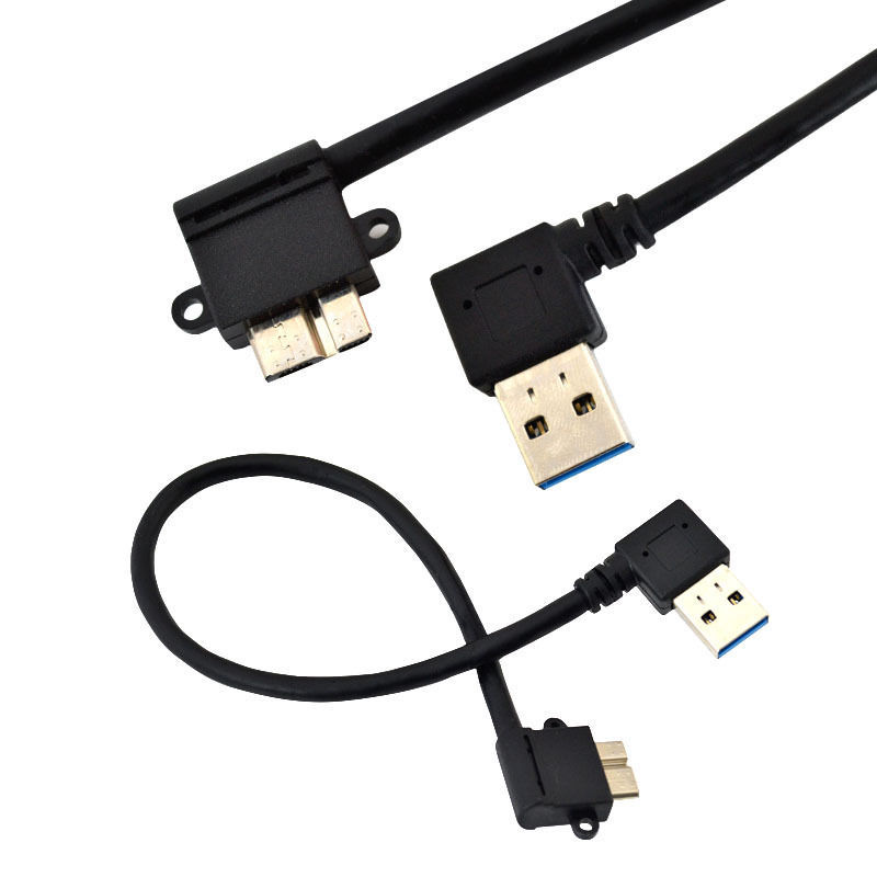 Lodalink USB 3.0 Type A Male to Micro B Male Plug 90° Right Angled Data Cable