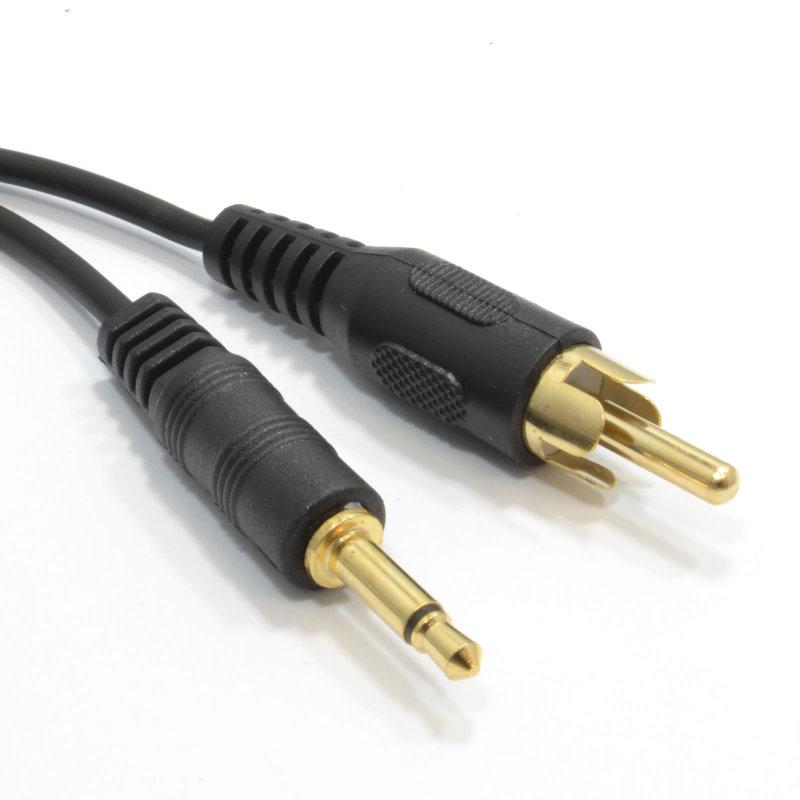 Lodalink 3.5mm Mono Jack Plug To Single RCA Phono Plug Cable, Black