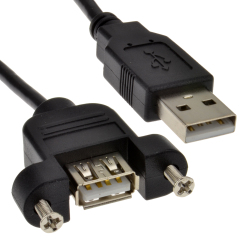 Lodalink USB 2.0 Panel Mount Cable, Type A Male to A Female