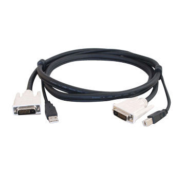 Lodalink 3Ft/6Ft DVI Dual Link + USB 2.0 KVM Cable, Black