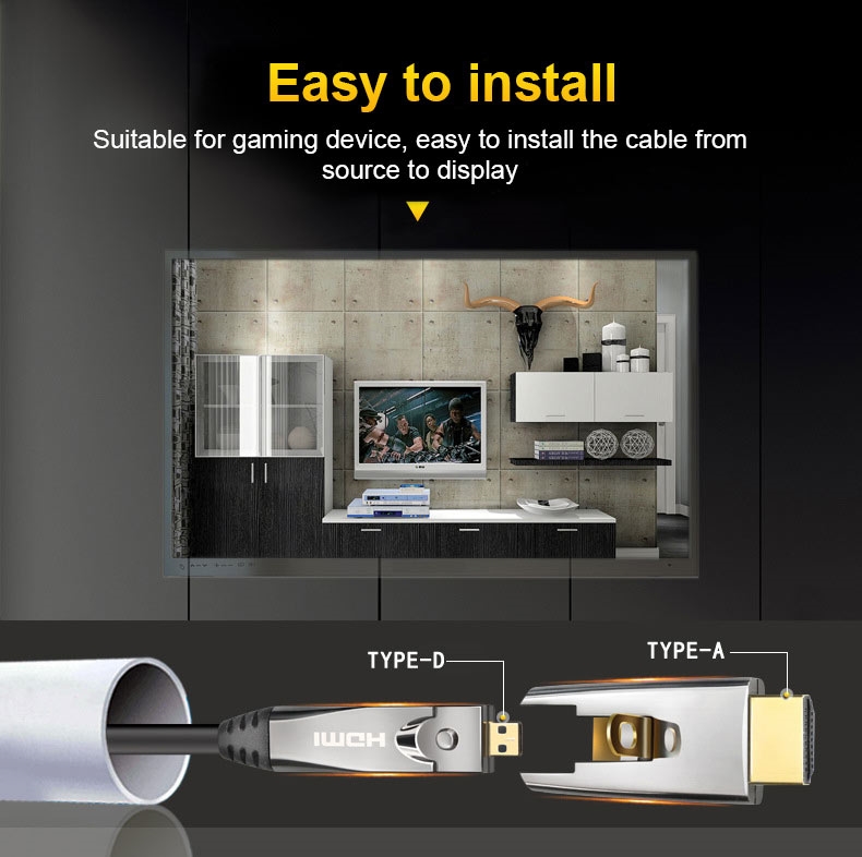 Lodalink HDMI 2.0 AOC Type-A to Type-D Cable