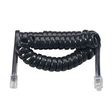 Lodalink Phone Receiver Cable, [1x RJ10 4p4c plug - 1x RJ10 4p4c plug] Spiral Cable 2 m Black