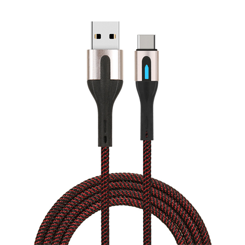 Lodalink 3Ft / 6Ft / 1M / 2M 2.4A Nylon Braided USB C Type C Charging Cable, Black and White