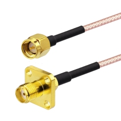Lodalink RG316 SMA Male to SMA Female Jack 4 Hole Panel Mount Coax Cable Wireless For Wireless Wi-Fi Radios