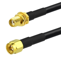 Lodalink SMA Male Straight to SMA Female Bulkhead Wifi Connector Pigtail LMR195 Antenna Cable